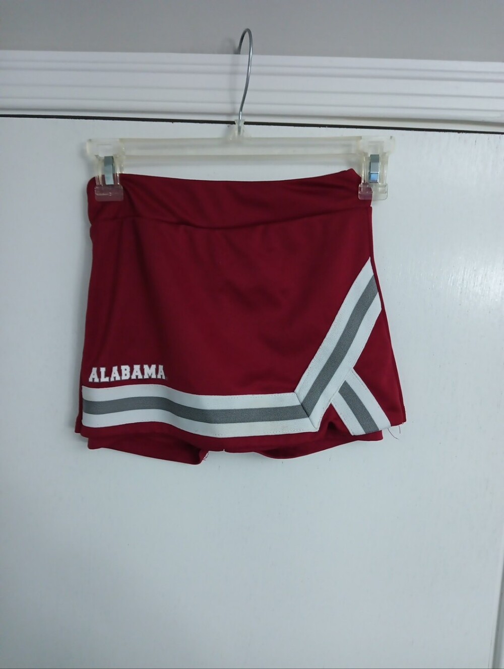 Alabama Maroon Cheer Skort with Grey & White Stripes Girls Size 6